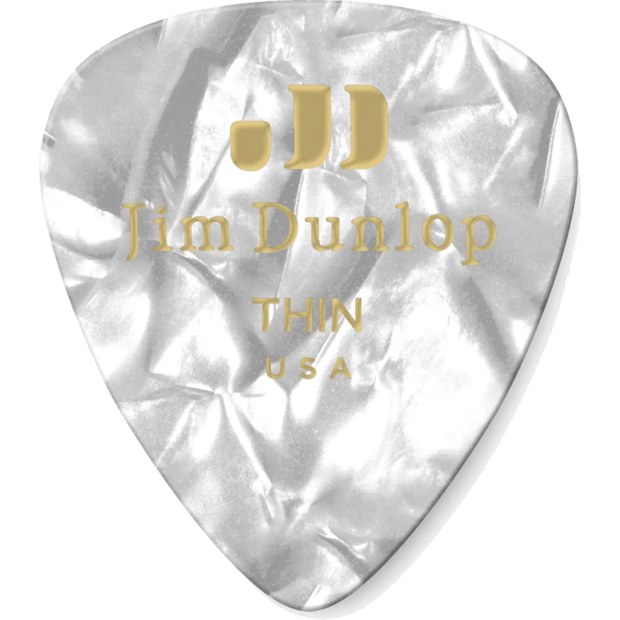 Dunlop Pack 12 Púas Genuine Celluloid Thin Blanco Perlado 1 Dunlop Pack 12 Púas Genuine Celluloid Thin Blanco Perlado 1