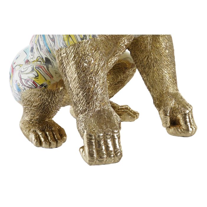 DKD Home Decor Figura Gorila Dorado Multicolor Resina 28.5 x 26.5 x 41 cm 2