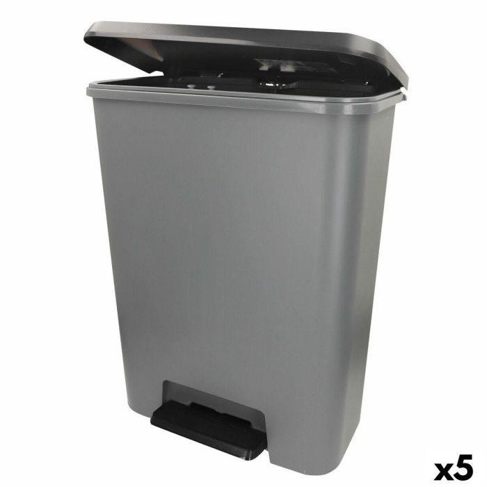 Cubo de basura Curver Gris oscuro Plástico 50 L (5 Unidades) Cubo de basura Curver Gris oscuro Plástico 50 L (5 Unidades)