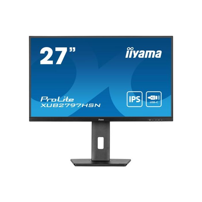 Iiyama ProLite XUB2797HSN-B2 Monitor 27" Full HD IPS, USB-C, LAN, DP-OUT (DOCK), 300CD, Negro Iiyama ProLite XUB2797HSN-B2 Monitor 27" Full HD IPS, USB-C, LAN, DP-OUT (DOCK), 300CD, Negro