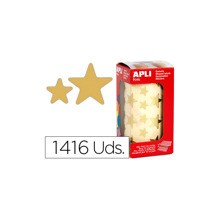 Apli Gomets Autoadhesivos Estrellas Grandes Oro Rollo 1416 Unidades 0 Apli Gomets Autoadhesivos Estrellas Grandes Oro Rollo 1416 Unidades 0