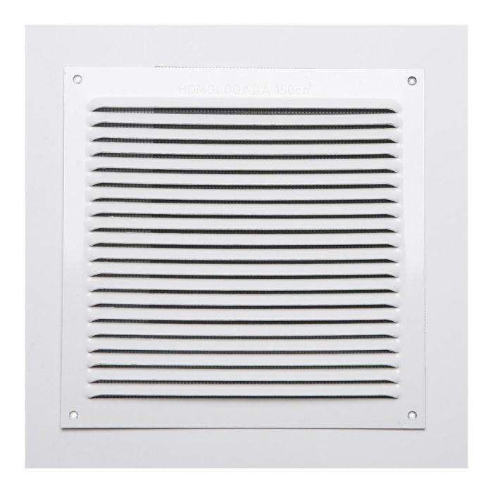 Fepre Rejilla de ventilación de aluminio blanco esmaltado 17x17 cm
