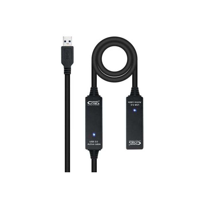 Nanocable Cable USB 3.0 Prolongador con Amplificador 15m - Tipo A/M-A/H - 10.01.0313