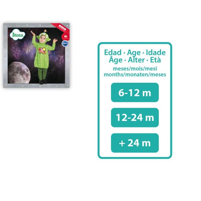 Disfraz Alien Niña Bebé Verde 0-6 Meses 1 Disfraz Alien Niña Bebé Verde 0-6 Meses 1