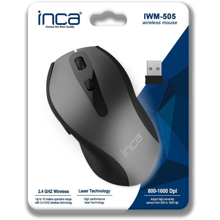 INCA Maus IWM-505 Ergonomic, Wireless, 1600 DPI, Laser,SW retail 4 INCA Maus IWM-505 Ergonomic, Wireless, 1600 DPI, Laser,SW retail 4