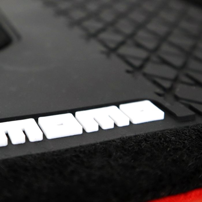 Momo MOMLCM4A7BR Set Completo 4 Piezas Alfombras Universales Negro-Rojo para Coche Calidad Resistente 8