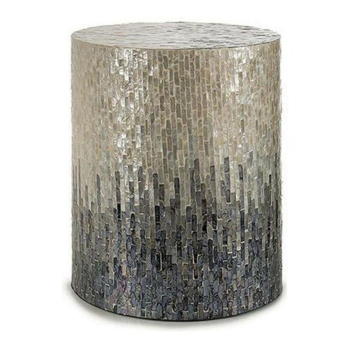 Giftdecor Taburete Redondo Nacar Gris Degradado, Aglomerado DM, 40x45.5x40 cm