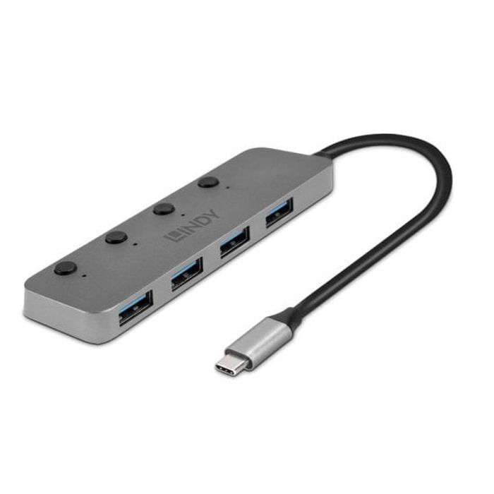 Hub USB-C LINDY 43383 Gris (1 unidad) 1