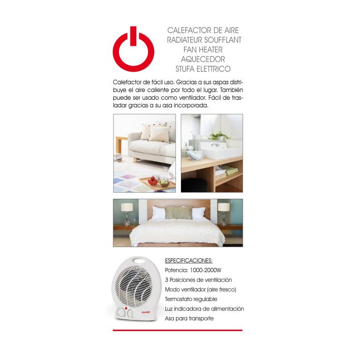 Calefactor de Aire Basic Home 1000-2000W (4 Unidades) 7 Calefactor de Aire Basic Home 1000-2000W (4 Unidades) 7
