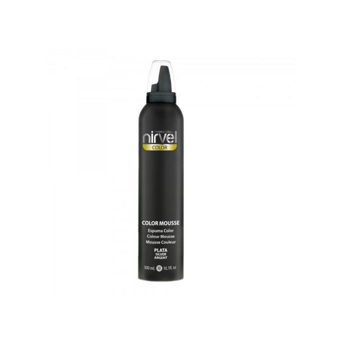 Nirvel Color Mousse Plata 300 ml - Tinte temporal y fijación para cabello con volumen y cuerpo