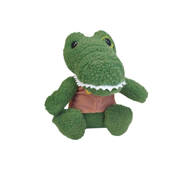 Gloria Buky Peluche para Perros, Juguete Cocodrilo Afelpado con Sonido, Mediano, Verde