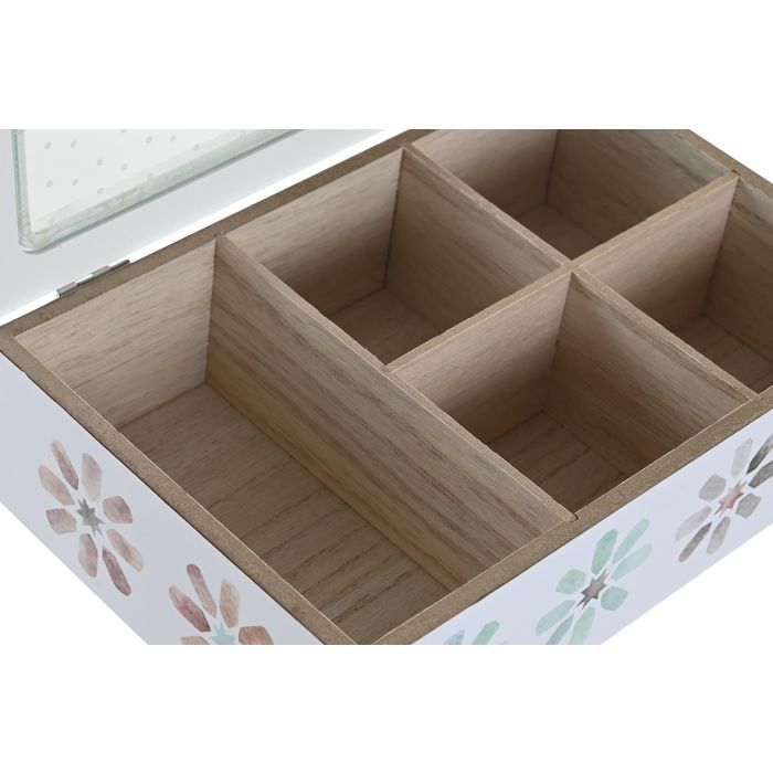DKD Home Decor Caja para Infusiones Casablanca 2022 Urban 15 x 7 x 23 cm MDF y Cristal 2