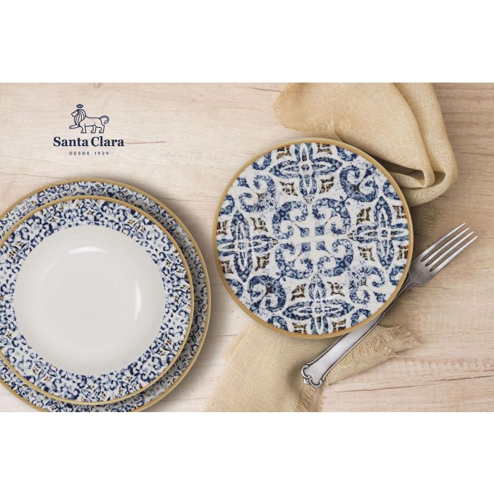 Vajilla Santa Clara Villaboa 12Pcs - Stoneware vitrificado, resistente para lavavajillas y microondas (2 Unidades) 7 Vajilla Santa Clara Villaboa 12Pcs - Stoneware vitrificado, resistente para lavavajillas y microondas (2 Unidades) 7
