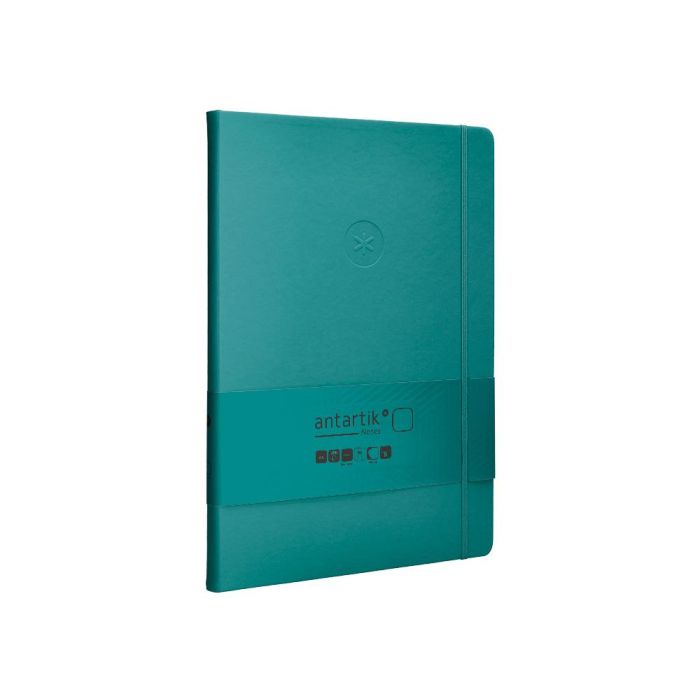 Cuaderno Con Gomilla Antartik Notes Tapa Dura A4 Hojas Lisas Verde Aguamarina 100 Hojas 80 gr Fsc 4