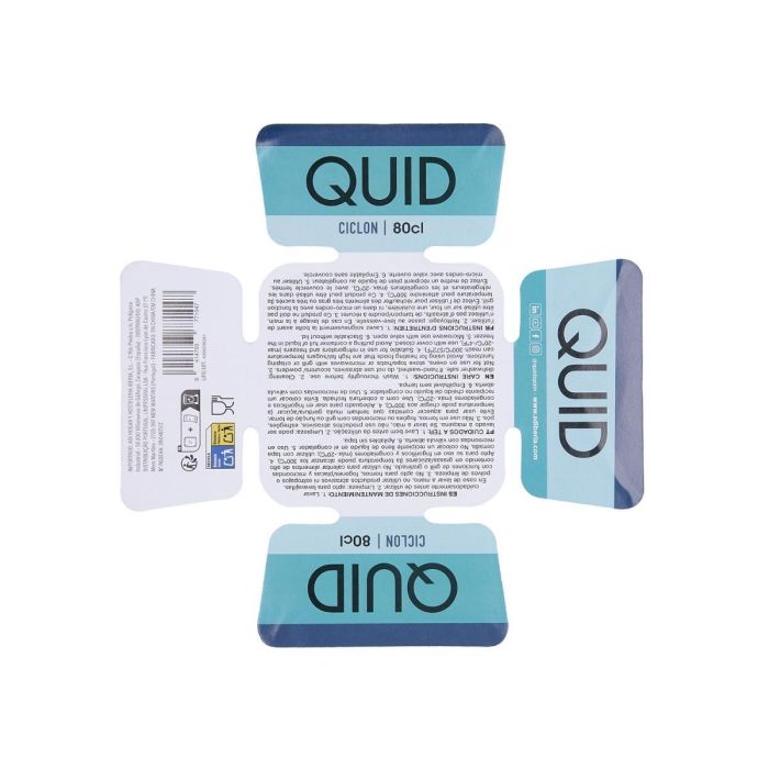 Recipiente Cuadrado Hermético Vidrio Ciclon Quid 15,7x15,7x7,4 cm - 80 cL 1
