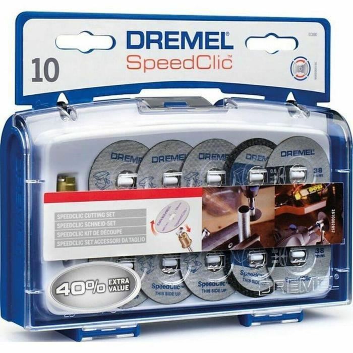 Dremel EZ SpeedClic 10 Discos de Corte Metal Plástico + Adaptador