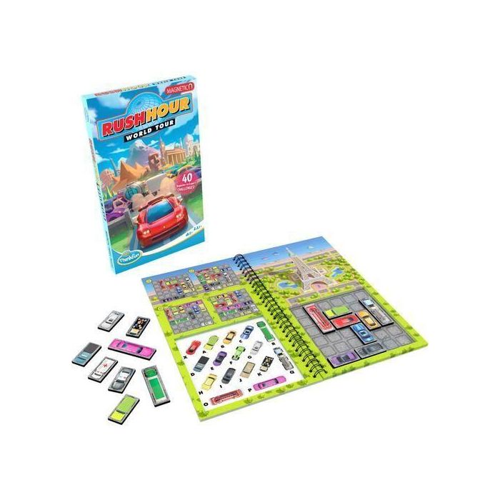 Ravensburger 76544 Rush Hour World Tour: Juego de Lógica Magnética con 40 Desafíos para 1 Jugador, Edición Viaje, para Mayores de 8 Años
