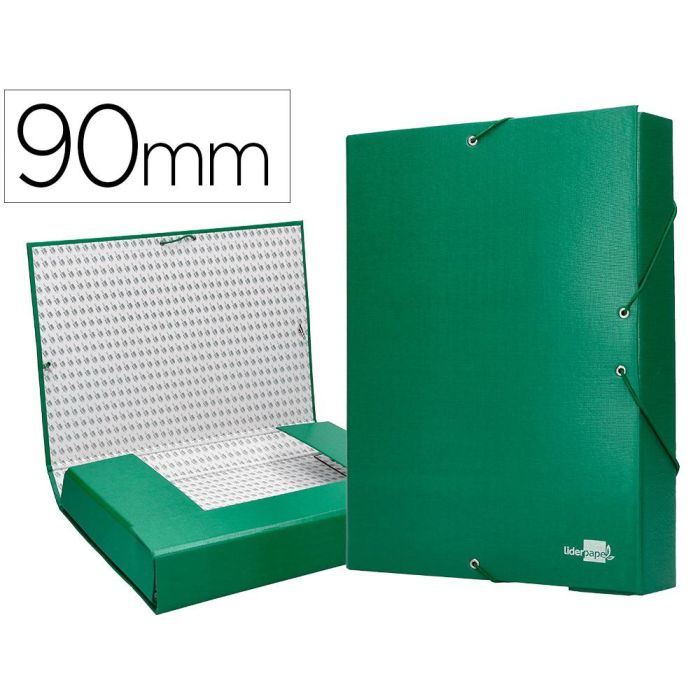 Carpeta Proyectos Liderpapel Folio Lomo 90 mm Carton Forrado Verde