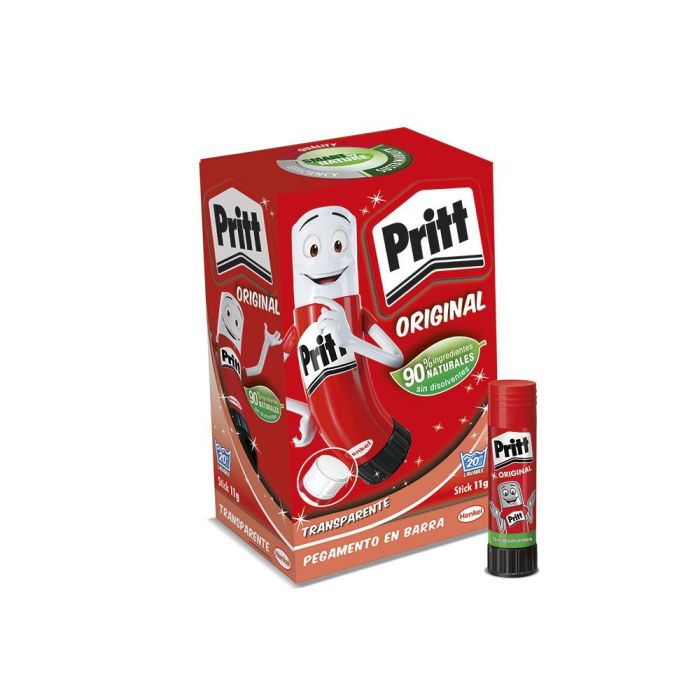 Pritt Pegamento en barra transparente 11g - Pega papel, cartón, cartulina, etiquetas y fotos