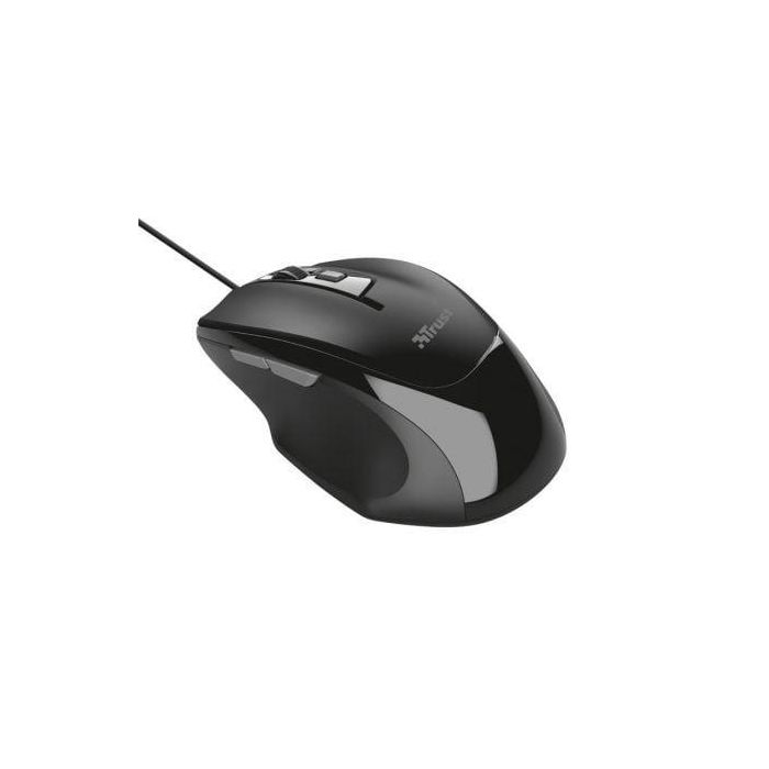 Trust 23650 Ratón óptico Voca con cable, diseño ergonómico y 2400 DPI, plug-and-play para PC y portátil 1