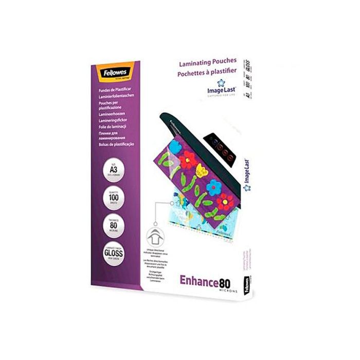 Fellowes Fundas De Plastificar 80 Micras A3 Brillo Pack 100 Ud 1