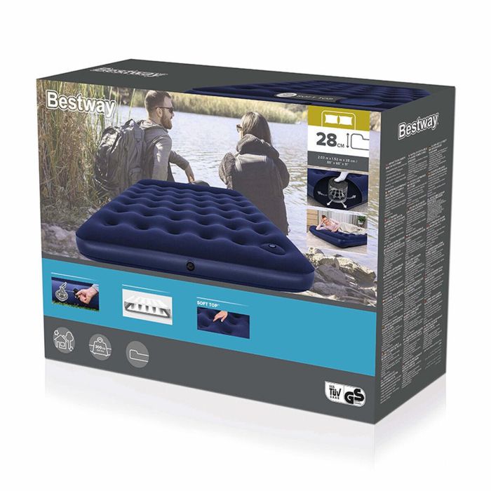 Bestway Colchon Doble con Hinchador de Pie 203x152x28 cm Hinchable y Camping 67226 2