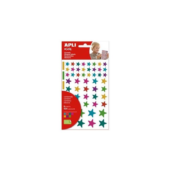 Apli Gomets Estrellas Removibles Multicolor 624 Unidades 6 Hojas C-Surtidos Apli Gomets Estrellas Removibles Multicolor 624 Unidades 6 Hojas C-Surtidos
