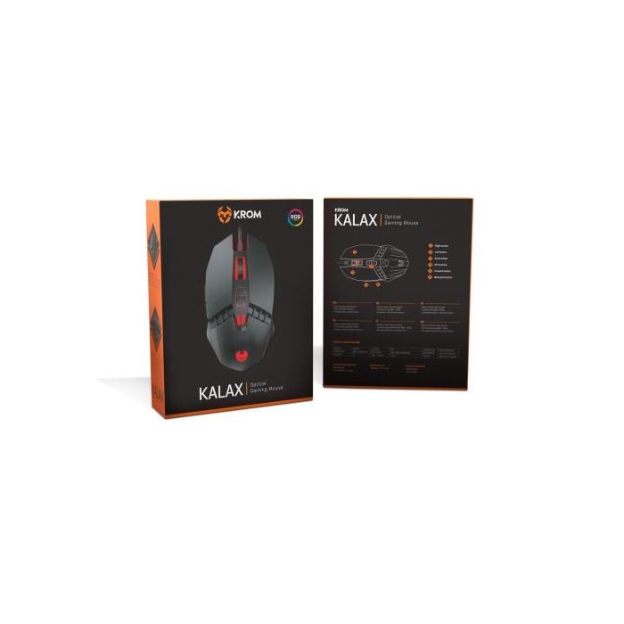 Raton Krom Kalax Gaming Óptico 800-3200 DPI 7 Botones Colores LED 10