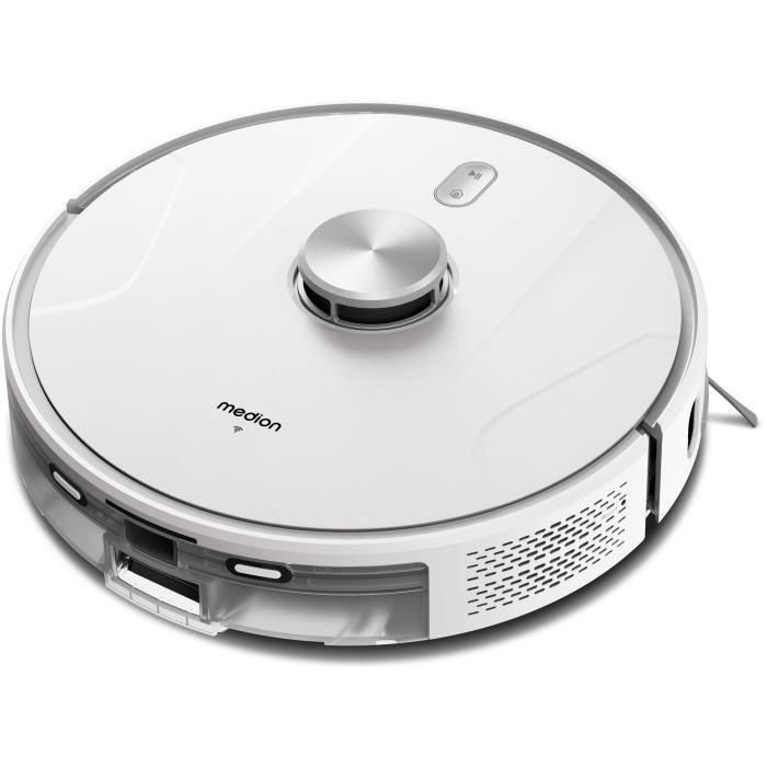Medion MED4061275230031 X41 SW+ Robot Aspirador con Estación de Vaciado, Potente Aspiración 8000 Pa, 200 min, Navegación Láser 1