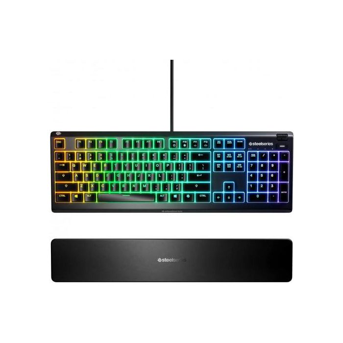 SteelSeries Apex 3 Teclado Gaming - Resistencia al Agua IP32, Iluminación RGB 10 Zonas, Switches Silenciosos, Reposa Muñecas Magnético, Español QWERTY - 64798 4