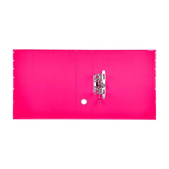 Liderpapel Archivador de Palanca A4 Filing System 80mm Rosa con Caja y Compresor Metálico Forrado 3