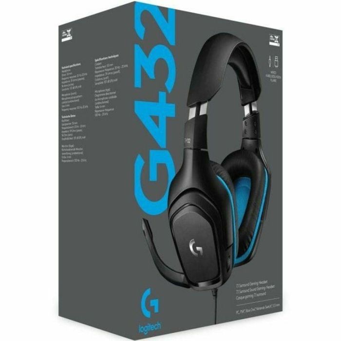 Auriculares con Micrófono Gaming Logitech 981-000770 Azul Negro 12