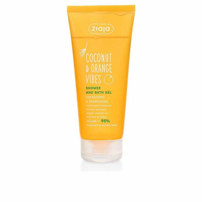 Ziaja Coconut & Orange Vibes Gel de Ducha y Baño Energizante y Refrescante, 95% Ingredientes Naturales, Vegano, 200 ml