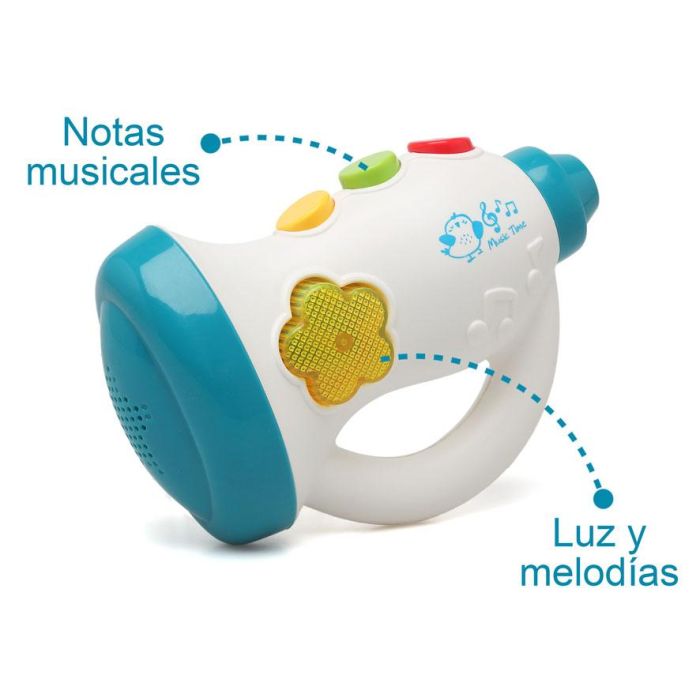 KioKids Trompeta Musical Infantil con Luces y Melodías de Plástico Resistente, para Bebés +6 Meses 3