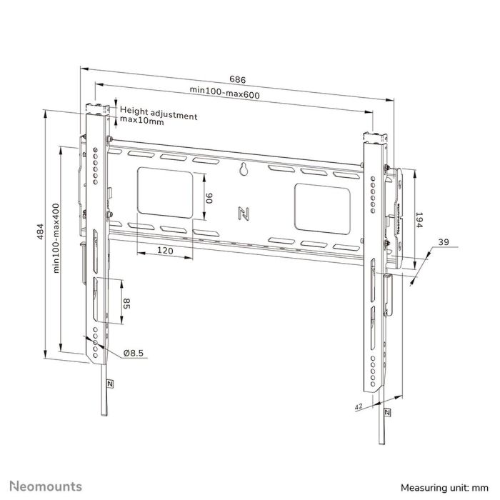Neomounts WL30-750BL16 Soporte de Pared Fijo Reforzado para Pantallas 42-86", Max 125kg, VESA 100x100-600x400 15 Neomounts WL30-750BL16 Soporte de Pared Fijo Reforzado para Pantallas 42-86", Max 125kg, VESA 100x100-600x400 15