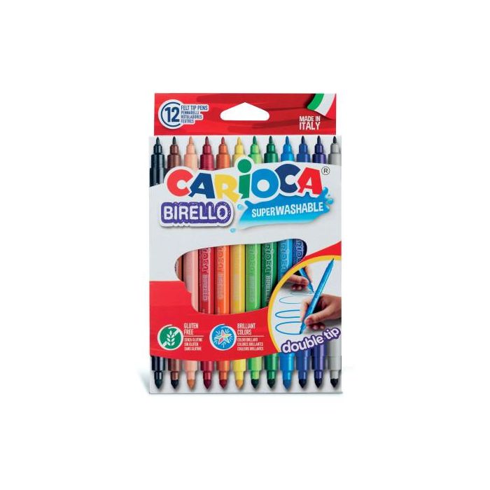 Carioca Rotulador Birello Doble Punta Fina-Media Colores Surtidos Estuche 12 Ud