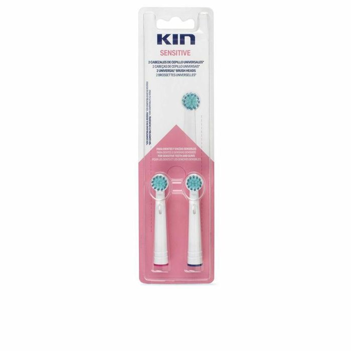 Kin SENSITIVE Cabezal Cepillo Eléctrico Universal 2 Unidades Recambio con Cerdas Indicadoras de Desgaste