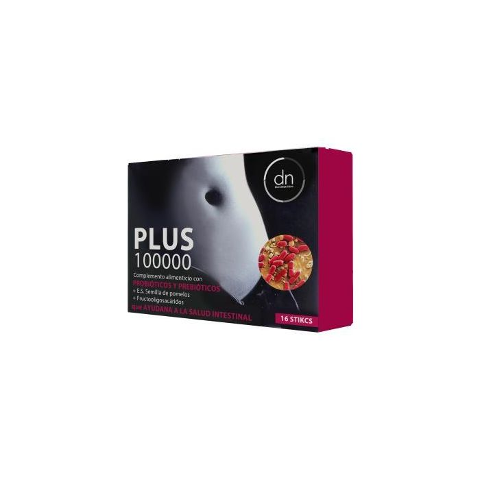 DIRECT NUTRITION Plus 100000 Probiótico 16Sbrs con Prebióticos, Pomelo y FOS para Equilibrio Microbiológico, 16 sticks
