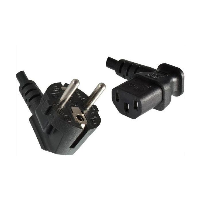 MicroConnect Cable de Alimentación Schuko en Ángulo - C13 en Ángulo, 1.8m para Monitor, PC o Proyector