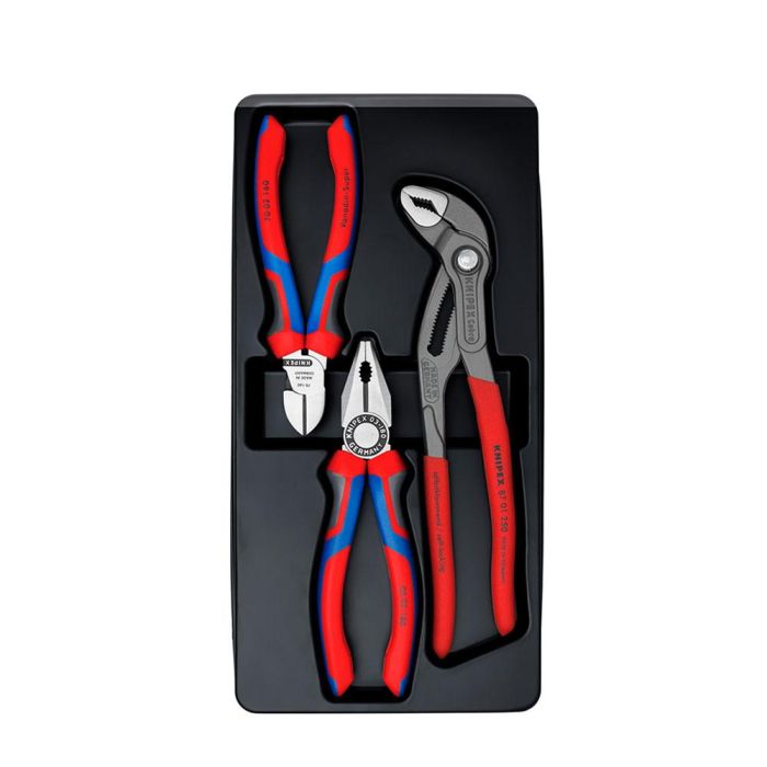 Knipex Juego de 3 alicates profesional - 03 02 180, 70 02 160, 87 01 250 Knipex Juego de 3 alicates profesional - 03 02 180, 70 02 160, 87 01 250
