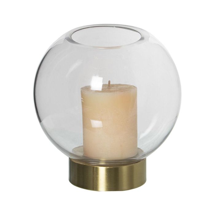 Jarrón Alexandra House Living Transparente Dorado Cristal 15 x 15 cm Portavelas 1 Jarrón Alexandra House Living Transparente Dorado Cristal 15 x 15 cm Portavelas 1