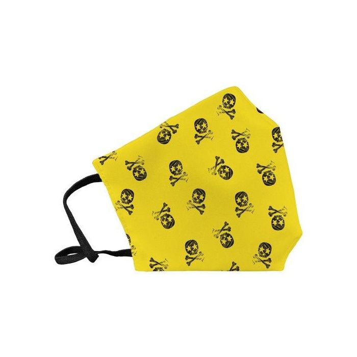 Mascarilla De Proteccion Reutilizable Fuli Grande Talla L Skull Amarillo