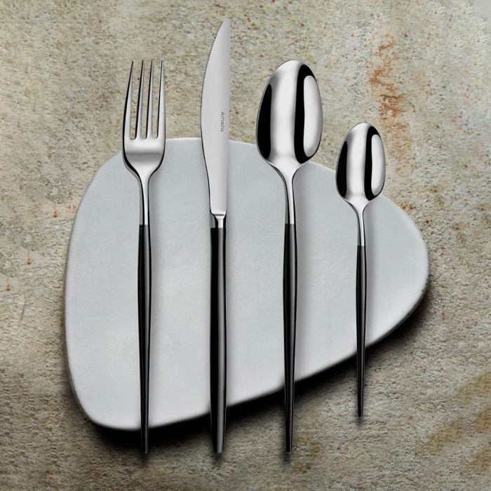 Set 12 Cuchillos Mesa Acero y Pvd Soprano Noir Amefa 18-0-4 mm 1 Set 12 Cuchillos Mesa Acero y Pvd Soprano Noir Amefa 18-0-4 mm 1