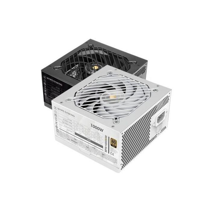 Mars Gaming Fuente de Alimentación MPB1000SIW 1000W 80 Plus Gold Ventilador 12cm Blanca