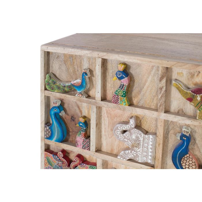 Giner y Colomer Cómoda de Madera de Mango Natural con Puertas y Relieves Artesanales 3