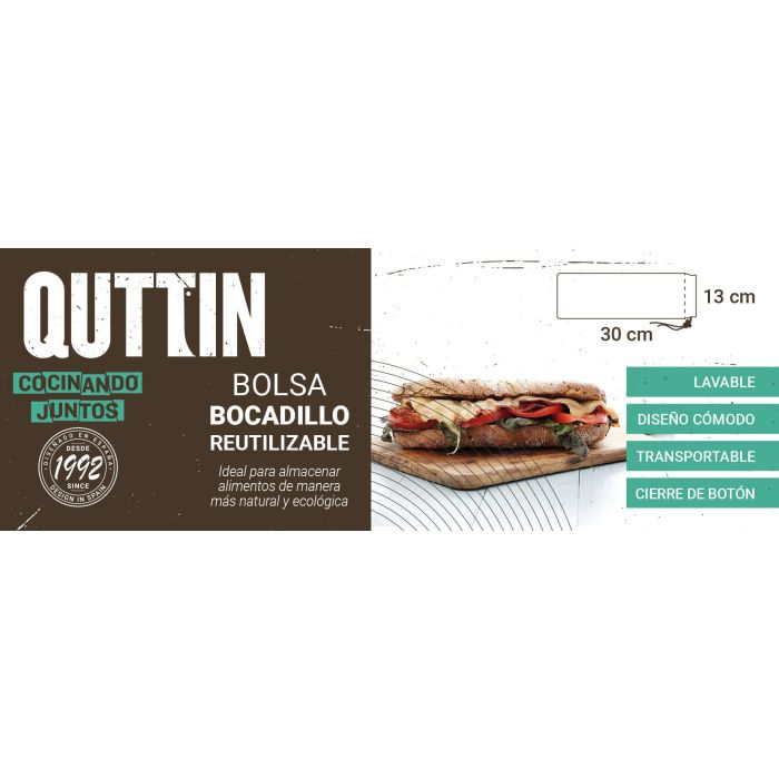 Bolsa para bocadillo reutilizable Quttin (24 Unidades) 2 Bolsa para bocadillo reutilizable Quttin (24 Unidades) 2