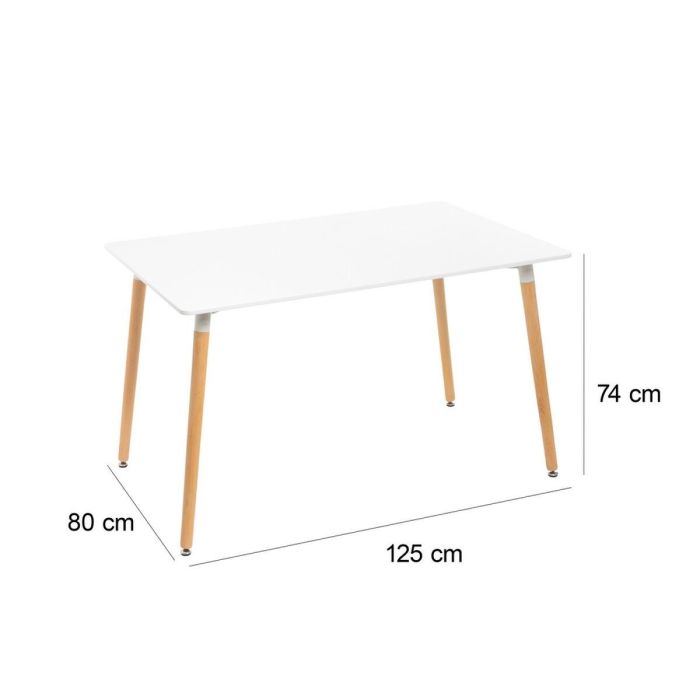 Mesa Blanco Natural 125 x 80 x 74 cm 1