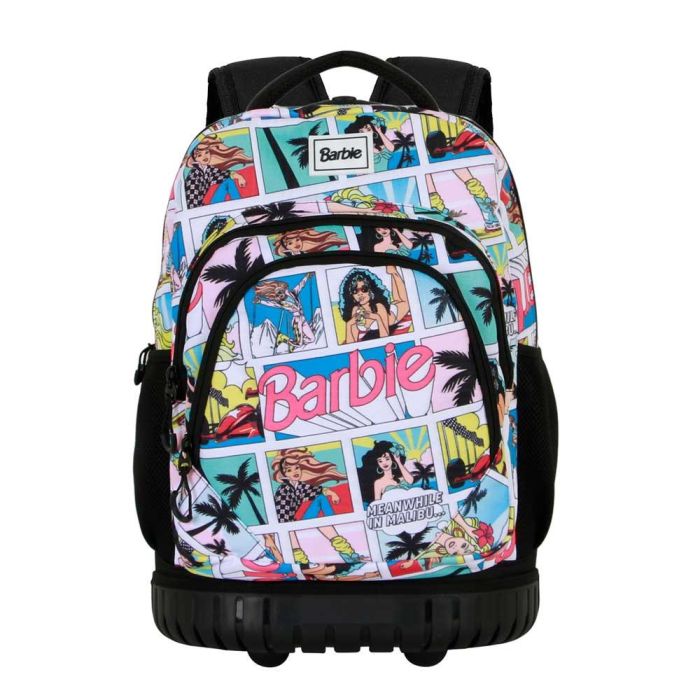 Barbie Mochila Trolley GTS FAN Comic Multicolor con Ruedas, 2 Compartimentos y Bolsillos 1