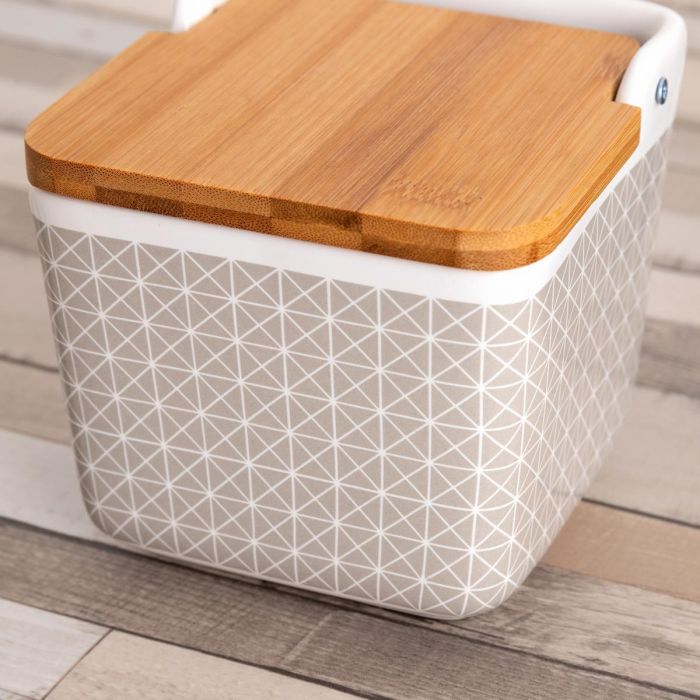 Quid Salero Cerámico Tu Y Yo Gris 12x12 cm 2