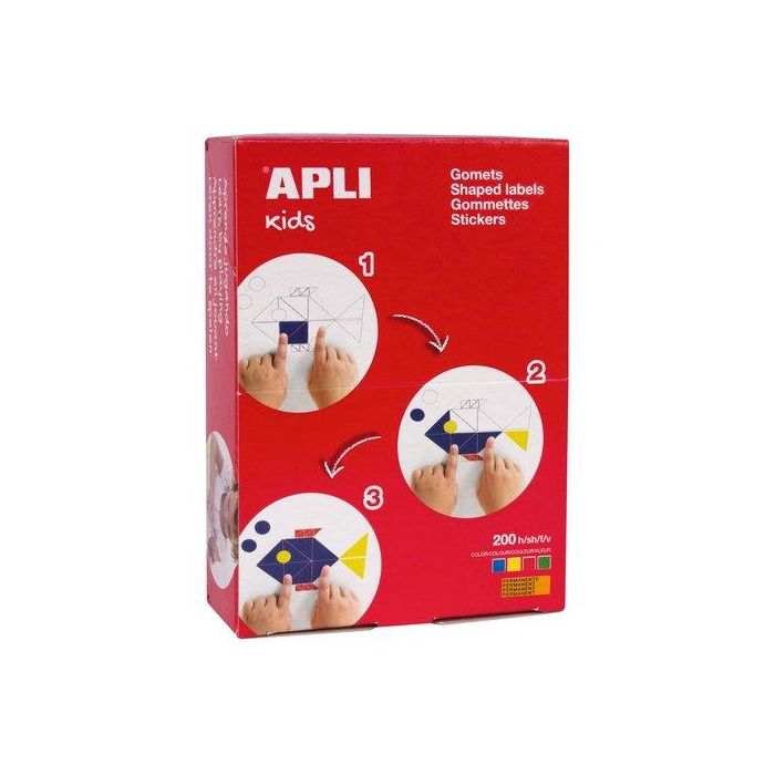 Gomets Apli Caja 200H Circulo Ø 19 Mm 4 Col.Surt.(Am-Az-Rj-Vd) 8.000 Uds. (00691)